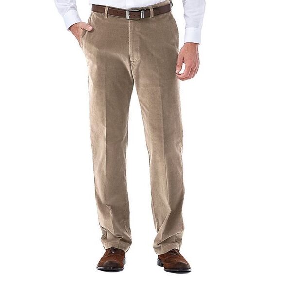 Haggar Classic-Fit Stretch Expandable Waistband Corduroy Pants- Size 42x32 - Picture 1 of 9